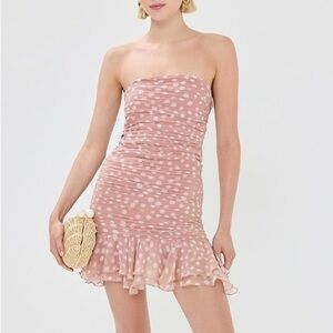 Rococo Sand Strapless Short Dress Pink